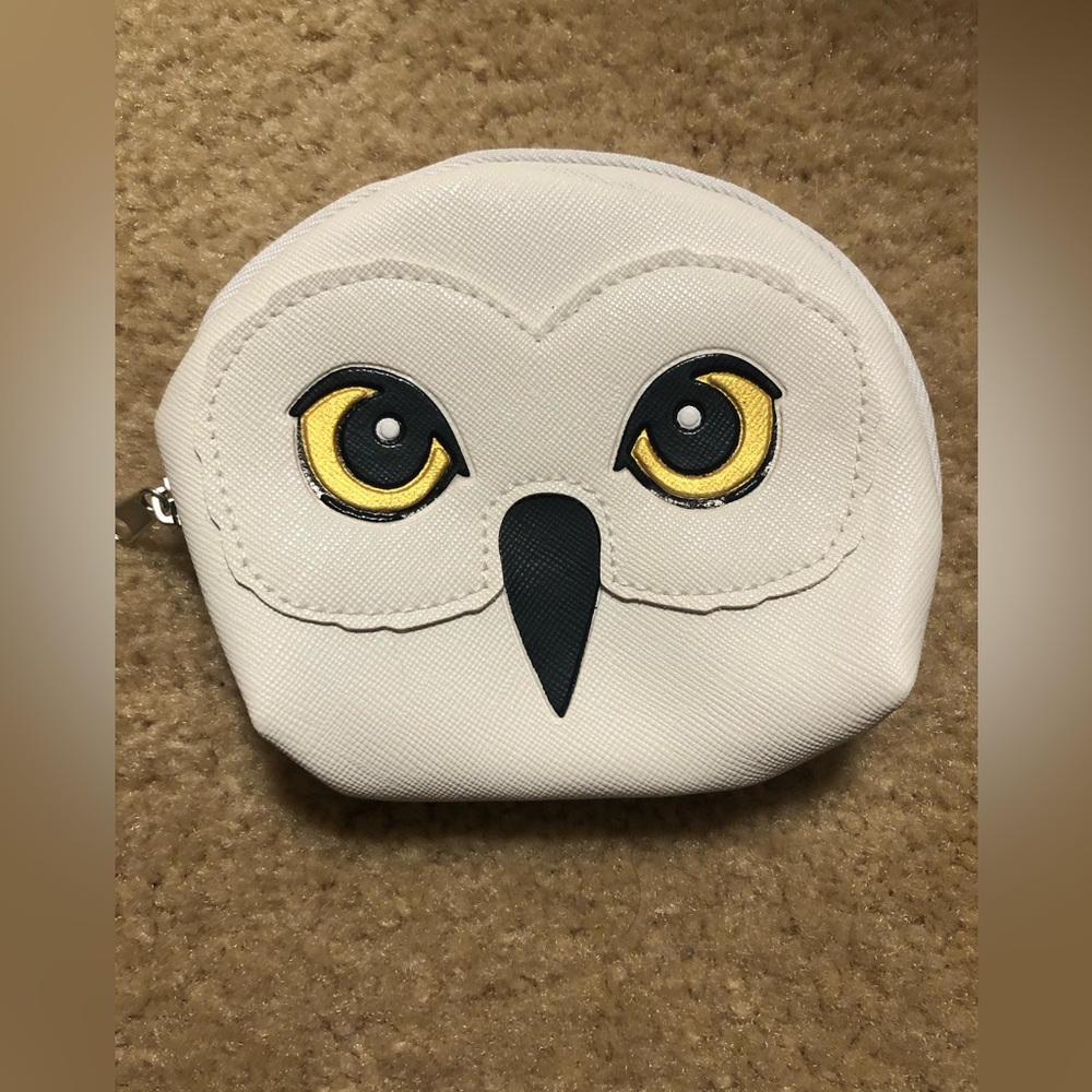 Hedwig Owl White Zippered Coin Purse Clutch Wallet Wizarding World Harry Potter